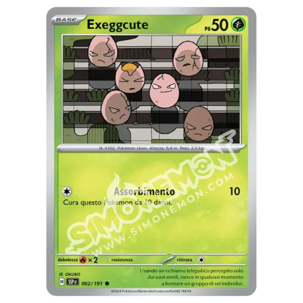 Exeggcute Reverse Scintille Folgoranti 002/191 (IT)