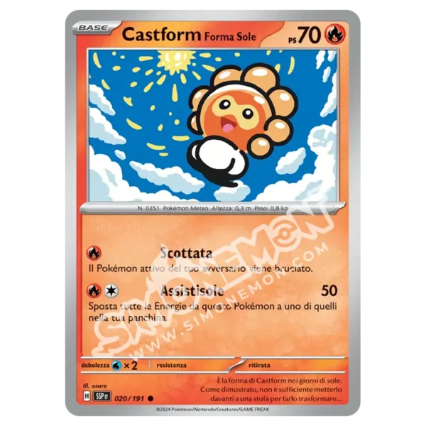 Castform Forma Sole Reverse Scintille Folgoranti 020/191 (IT)