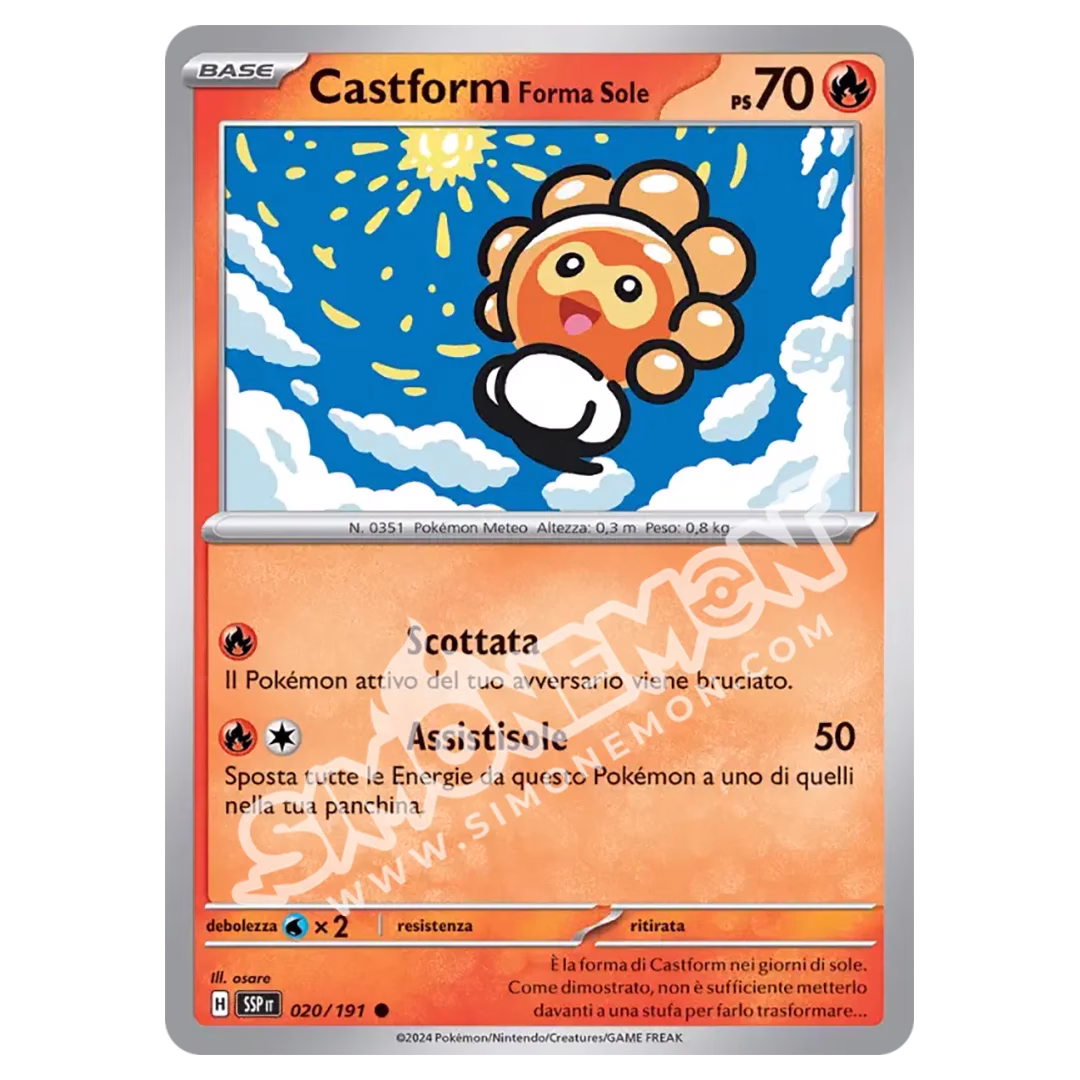 Castform Forma Sole Reverse Scintille Folgoranti 020/191 (IT)