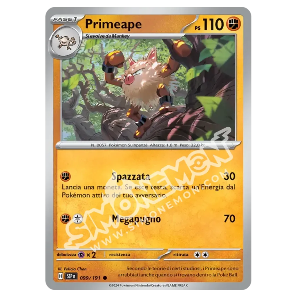 Primeape Reverse Scintille Folgoranti 099/191 (IT)