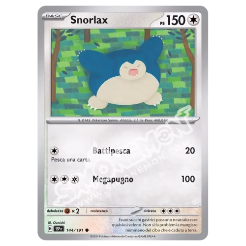 Snorlax Reverse Scintille Folgoranti 144/191 (IT)