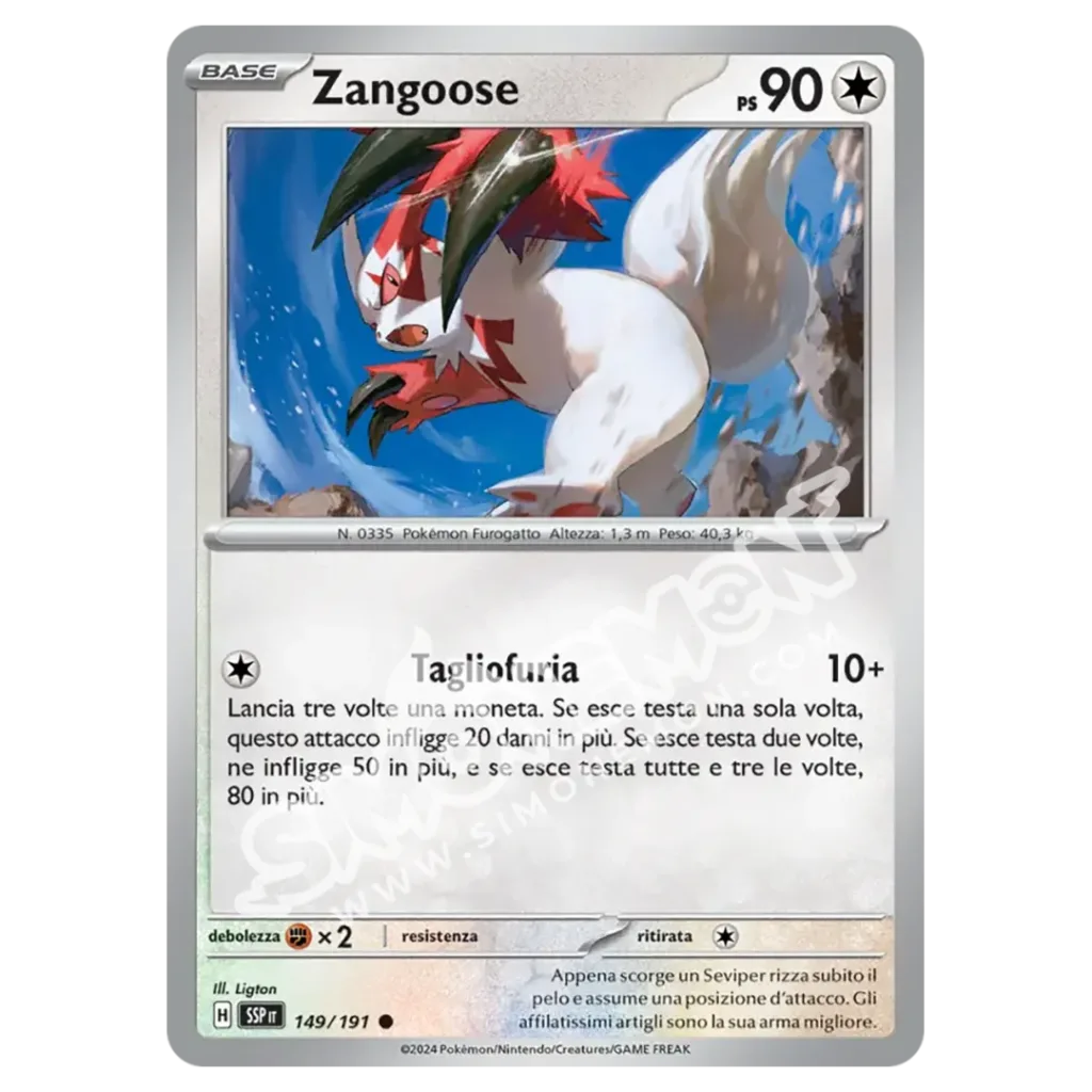 Zangoose Reverse Scintille Folgoranti 149/191 (IT)