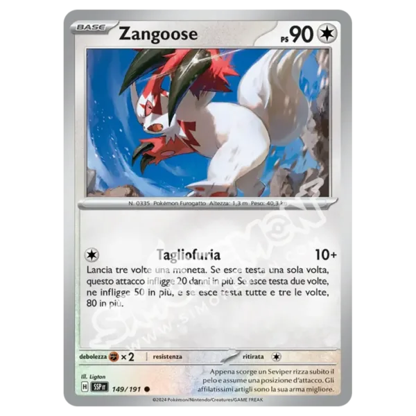 Zangoose Reverse Scintille Folgoranti 149/191 (IT)