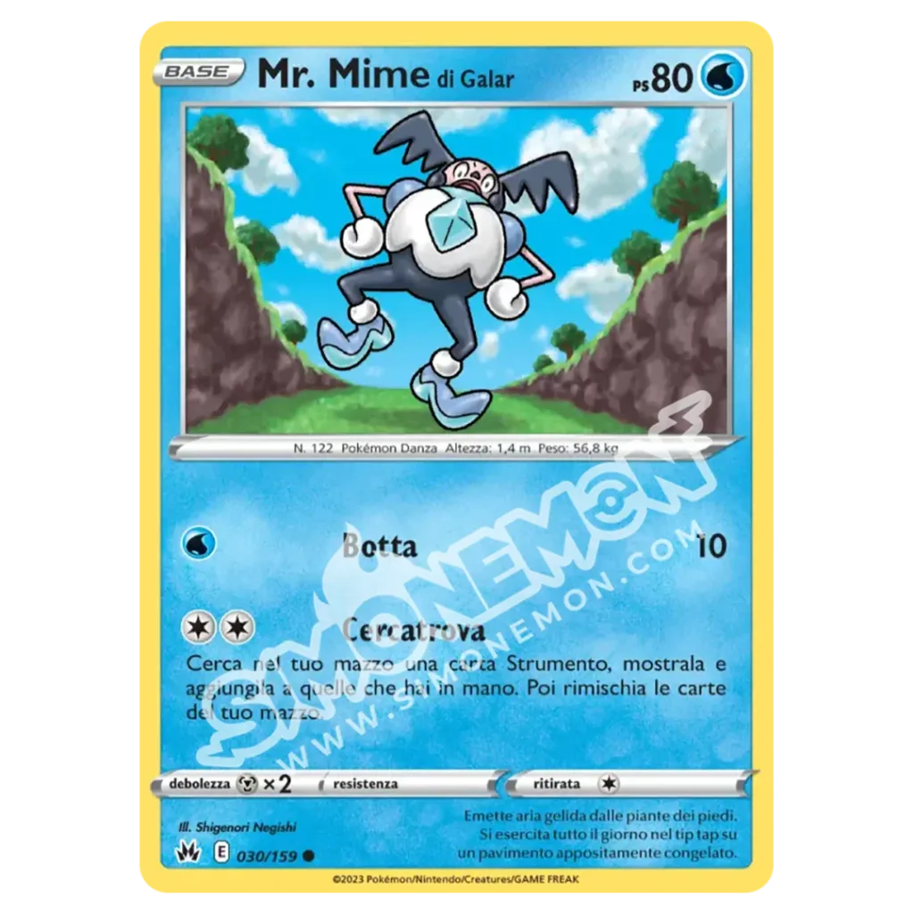 Mr. Mime di Galar 030/159 Zenit Regale Reverse (IT)