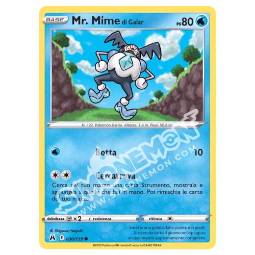 Mr. Mime di Galar 030/159 Zenit Regale Reverse (IT)