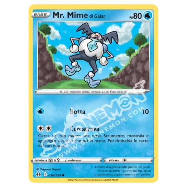 Mr. Mime di Galar 030/159 Zenit Regale Reverse (IT)