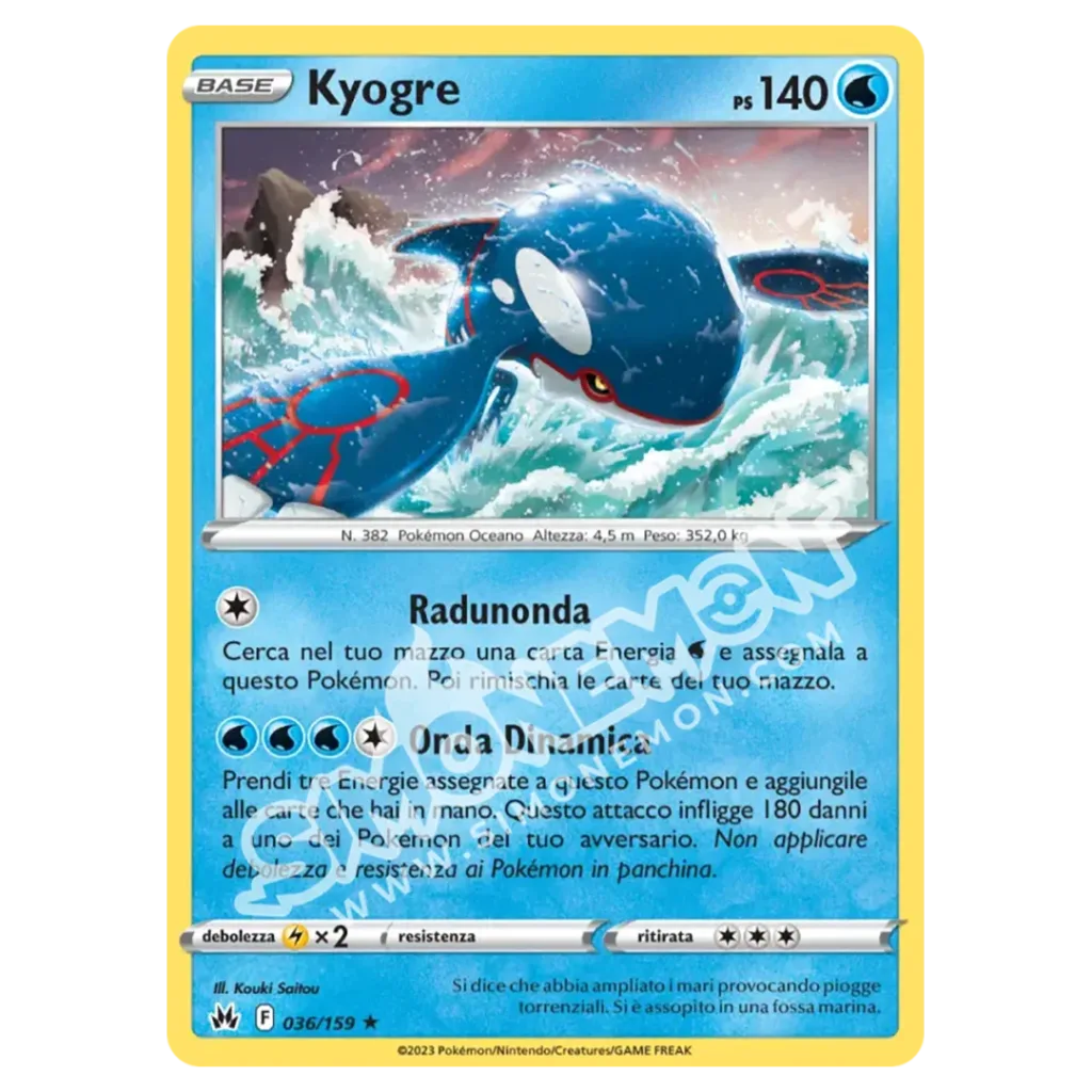 Kyogre 036/159 Zenit Regale Reverse (IT)
