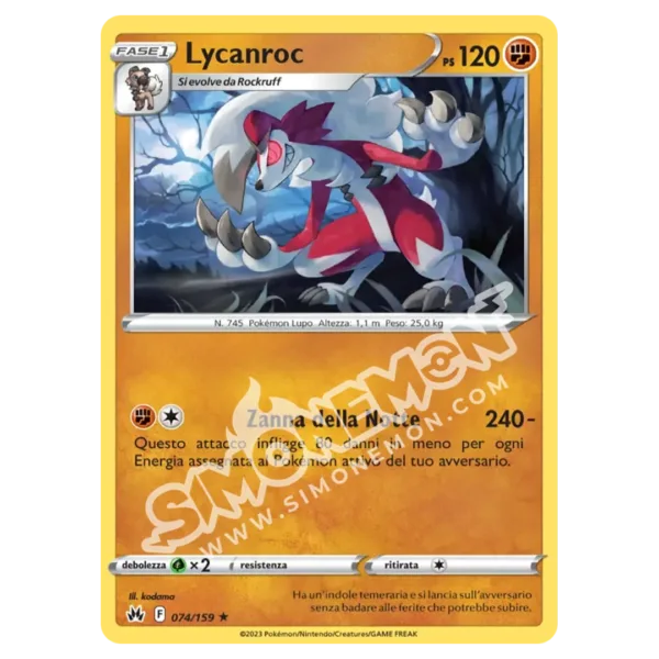 Lycanroc 074/159 Zenit Regale Reverse (IT)