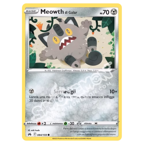 Meowth di Galar 084/159 Zenit Regale Reverse (IT)
