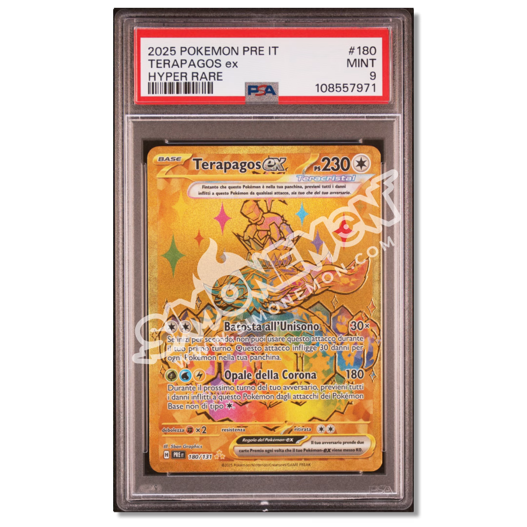 Terapagos EX 180 Evoluzioni Prismatiche - Hyper Rare PSA 9 (IT)