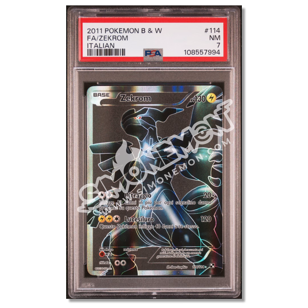 Zekrom 114 fullart - Nero e Bianco PSA 7 (IT)