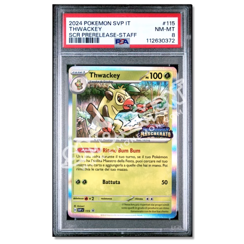 Thwackey Prerelease STAFF - Crepuscolo Mascherato PSA 8 (IT)