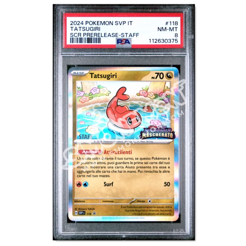 Tatsugiri Prerelease STAFF - Crepuscolo Mascherato PSA 8 (IT)