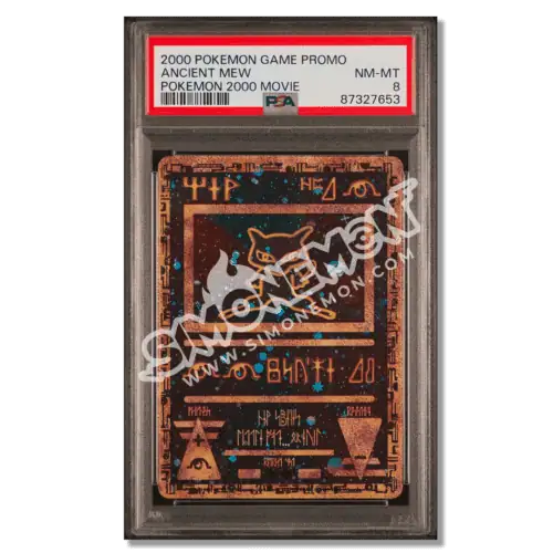 Carta Pokémon Ancient Mew del film del 2000, valutazione PSA 8.