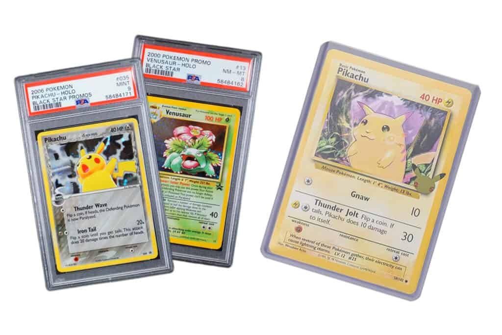 carte dei pokemon in top loader e box gradato psa