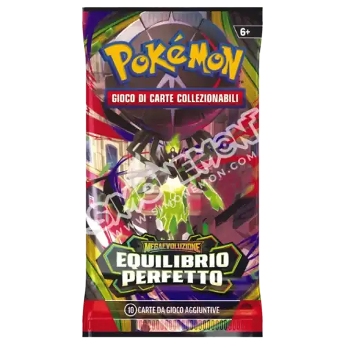 Scatola di carte Pokémon Mega Evoluzione Equilibrio Perfetto.
