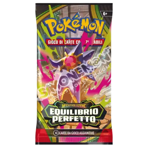 Bustina Pokémon Equilibrio Perfetto con carte da gioco.