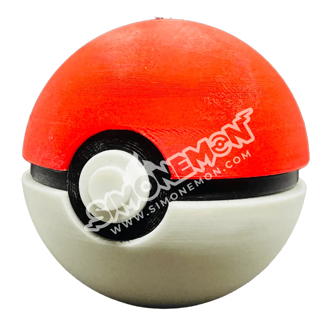 Poké Ball rotondo e colorato, oggetto da collezione di Pokémon.