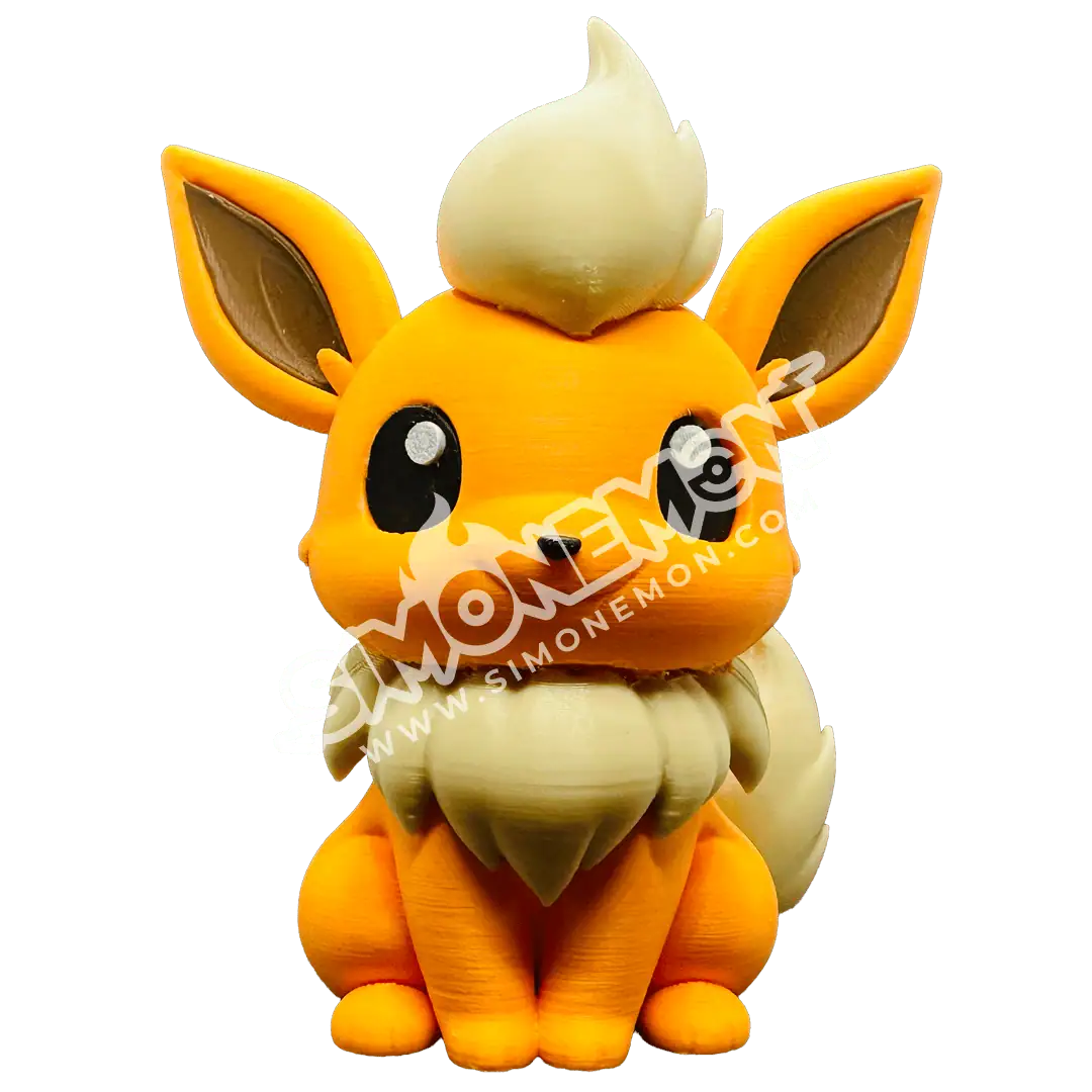 Figura di peluche di Eevee Pokémon con dettagli realistici.