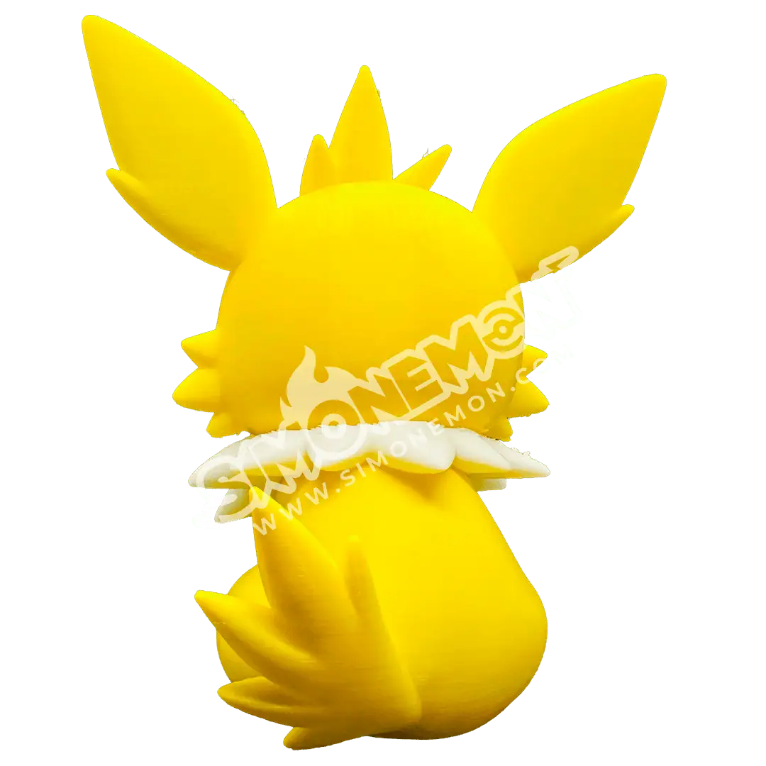 Pikachu figura da collezione gialla con dettagli vivaci e orecchie prominenti.