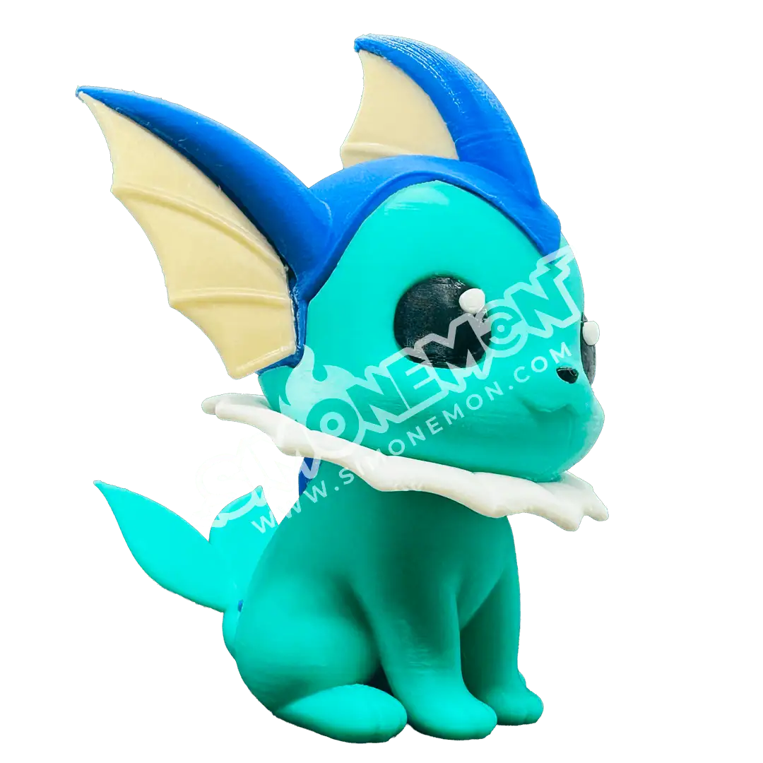 Mascotte di drago in stile cartoon con grandi orecchie e ali.