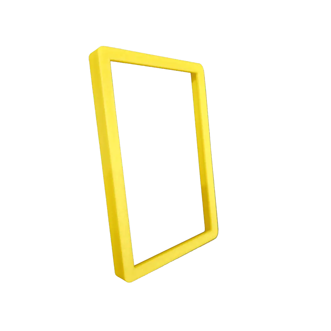 Cornice gialla in plastica per decorazioni o cornici.
