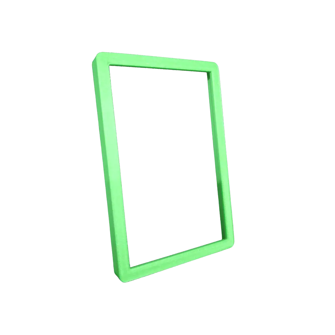 Cornice luminosa verde per decorazioni moderne e ambienti creativi.