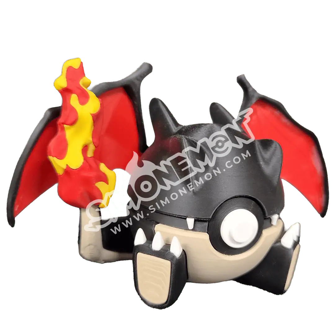Figura Lego di Gengar, Pokémon con ali rosse e dettagli neri.