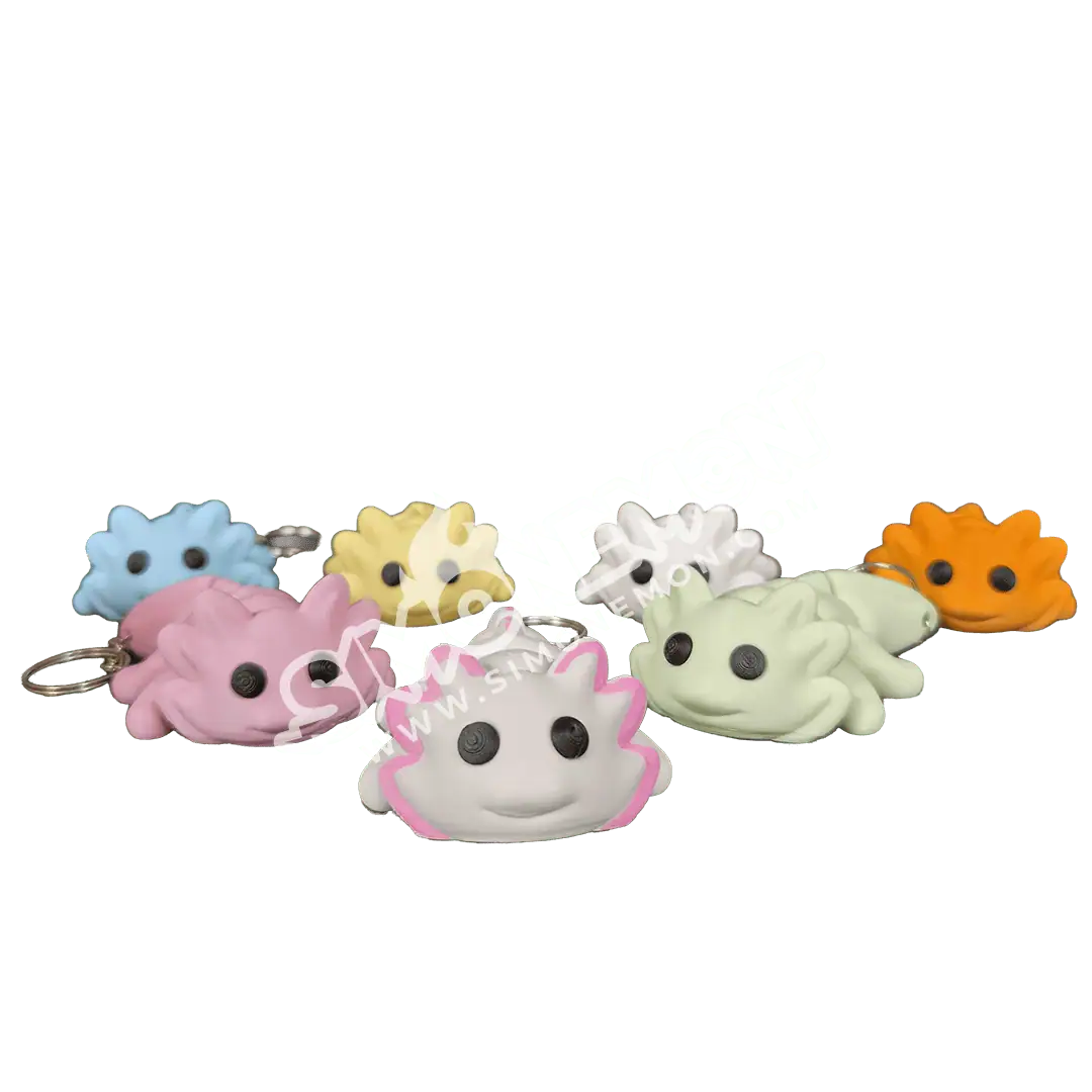 Portachiavi kawaii a forma di calamaro in vari colori.