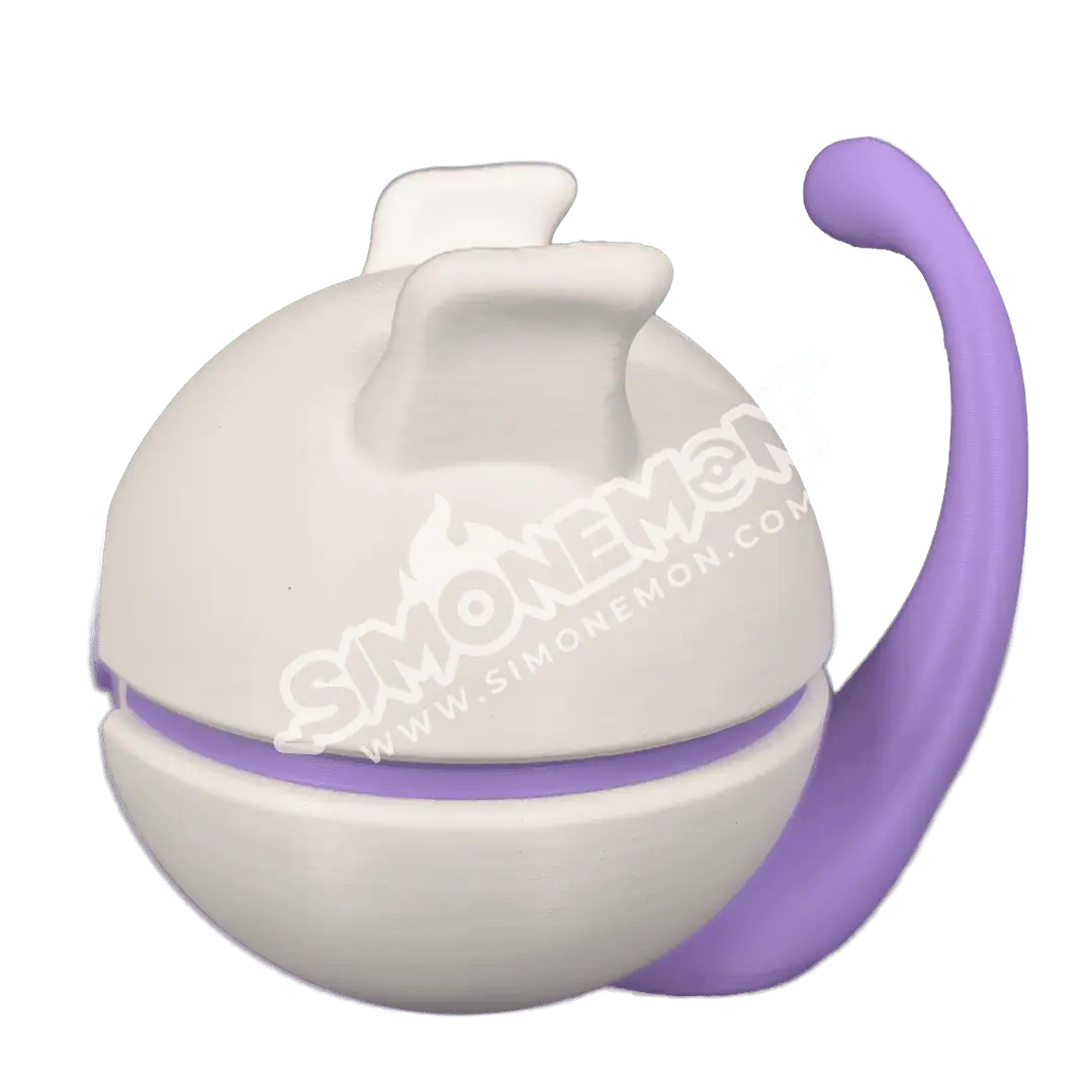 Gatto di design in ceramica bianca e viola, decorativo e moderno.