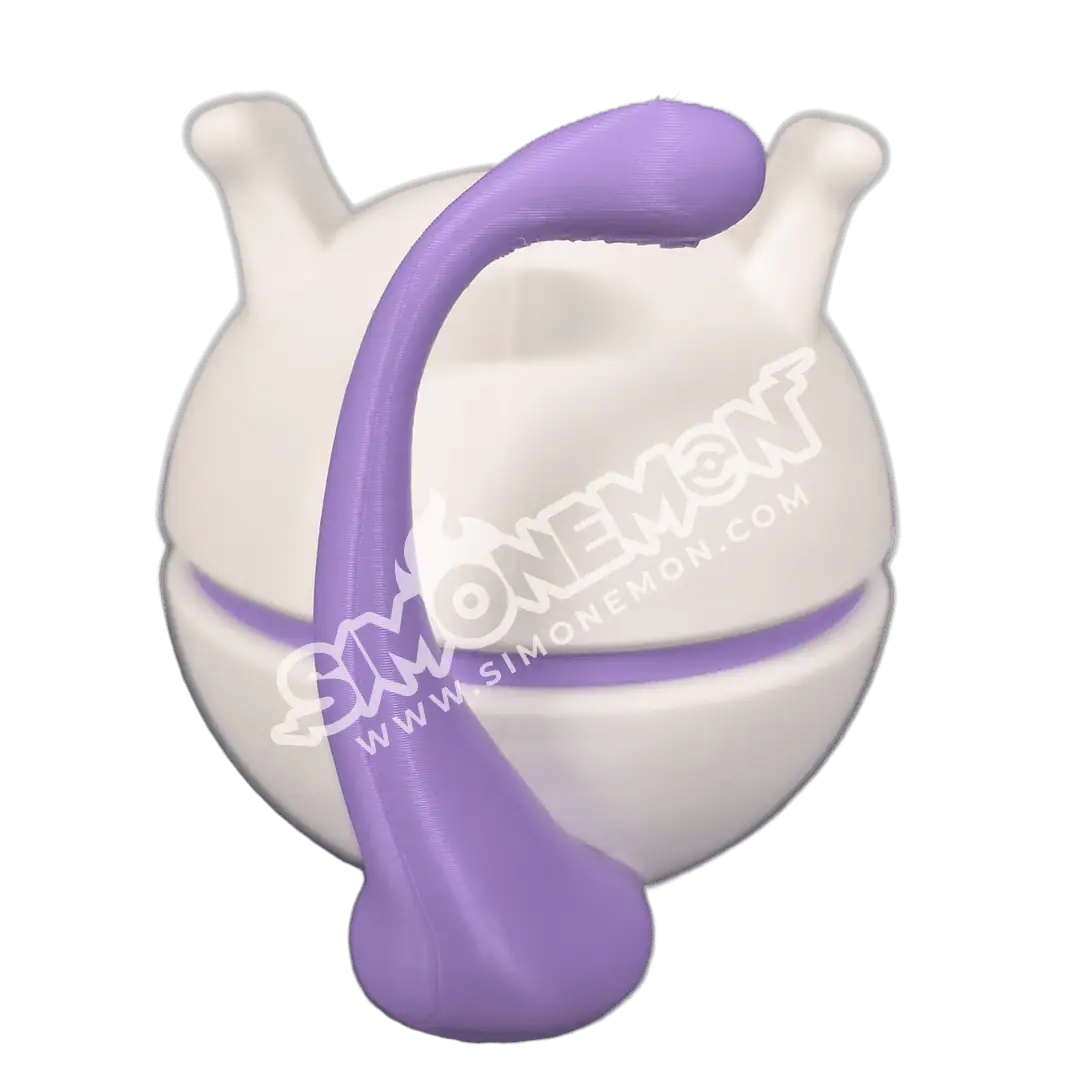 Oggetto di design con forma di palla e tentacolo viola.