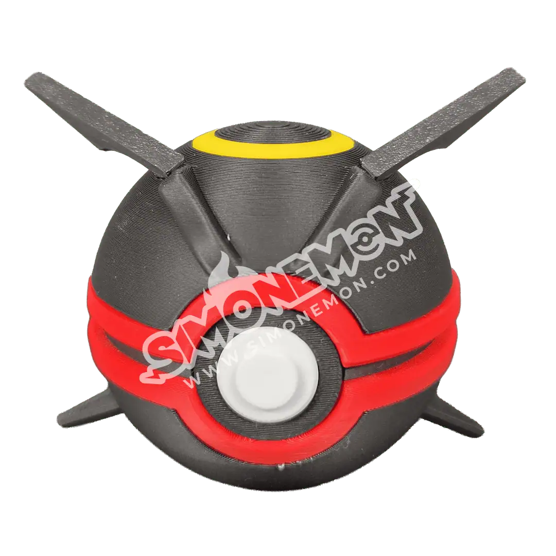 Poké Ball di Pokémon Go con design realistico e dettagli colorati.