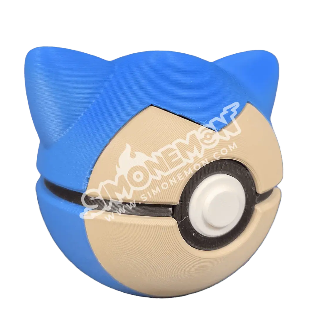 PokeBall con orecchie di gatto in stile cartoon.