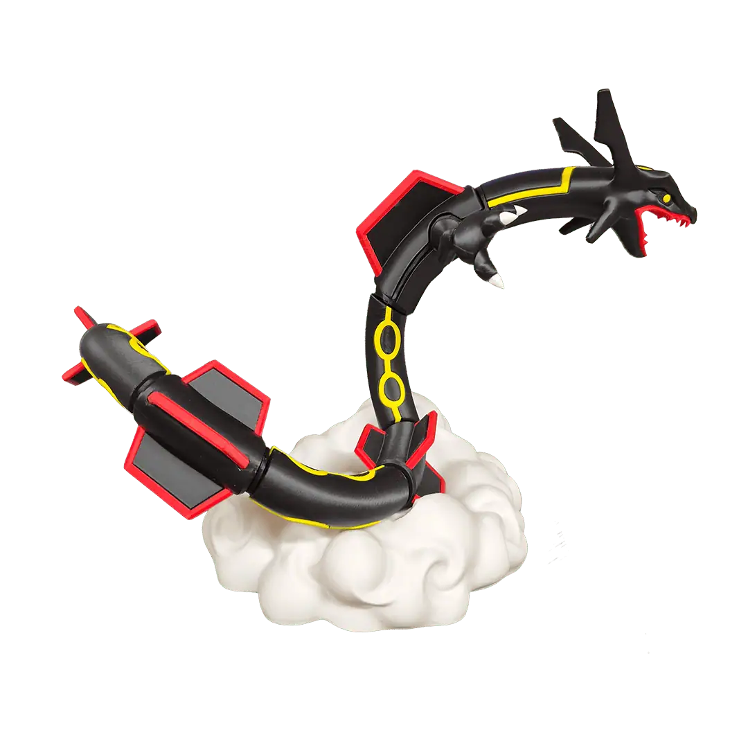 Figura di Dragone Pokémon in PVC con dettagli colorati e base nuvola.