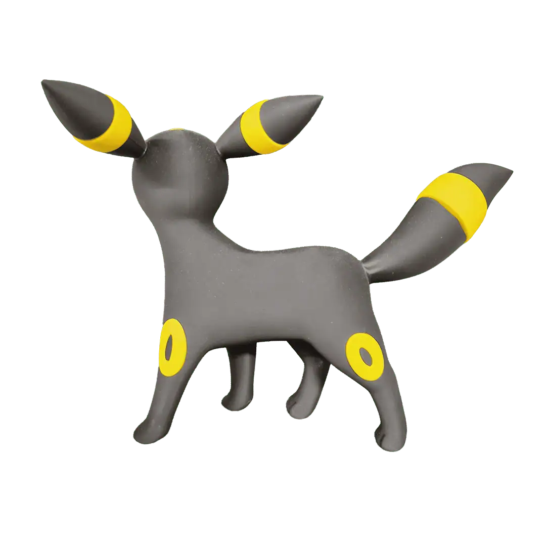 Figura di Pikachu in stile minimalista con dettagli gialli e neri.