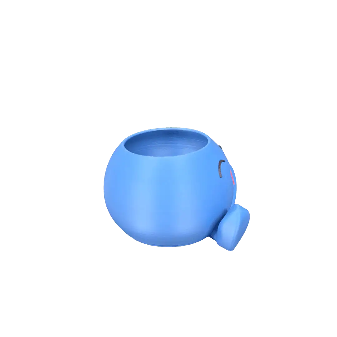 Portaoggetti in ceramica blu con faccina sorridente Simonemon.